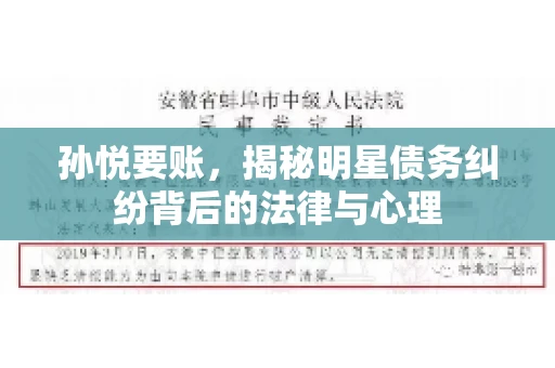 孙悦要账，揭秘明星债务纠纷背后的法律与心理