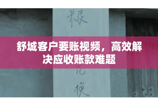 舒城客户要账视频，高效解决应收账款难题