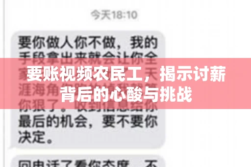 要账视频农民工，揭示讨薪背后的心酸与挑战