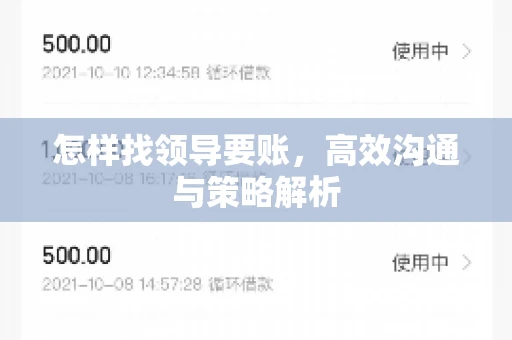怎样找领导要账，高效沟通与策略解析