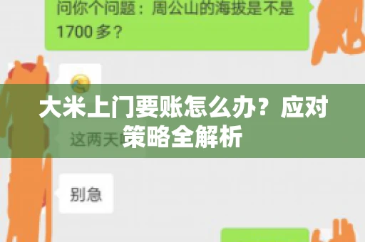大米上门要账怎么办？应对策略全解析