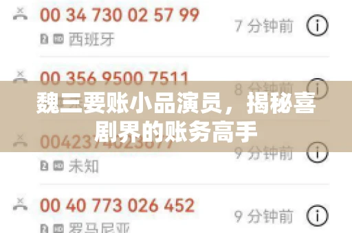 魏三要账小品演员，揭秘喜剧界的账务高手