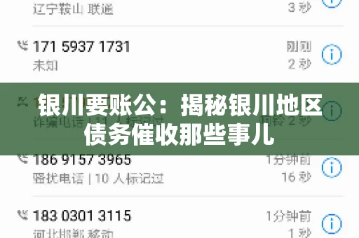 银川要账公：揭秘银川地区债务催收那些事儿
