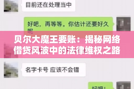 贝尔大魔王要账：揭秘网络借贷风波中的法律维权之路