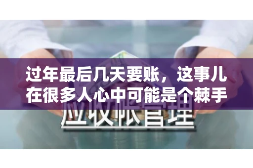 过年最后几天要账，这事儿在很多人心中可能是个棘手的问题。毕竟，春节临近，家家户户都在忙着准备团圆饭，谁也不想在这个时候被债务问题打扰。但现实是，有些账务问题不得不在这个时候解决。今天，我就来和大家聊聊这个话题，希望能给大家带来一些帮助。