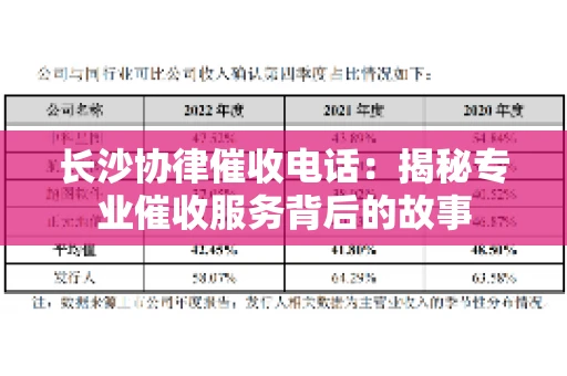 长沙协律催收电话：揭秘专业催收服务背后的故事