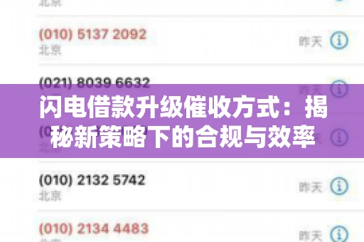 闪电借款升级催收方式：揭秘新策略下的合规与效率