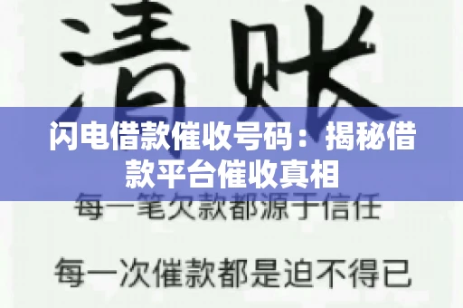 闪电借款催收号码：揭秘借款平台催收真相