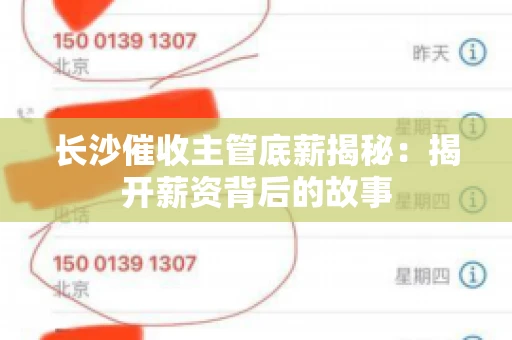 长沙催收主管底薪揭秘：揭开薪资背后的故事